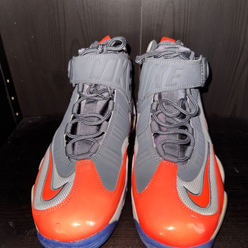 Nike Men's Orange and Gray High-Top Sneakers